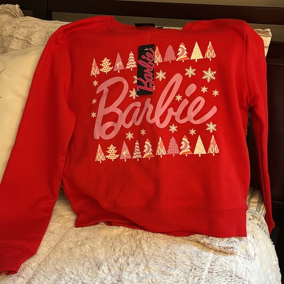 NWT beautiful festive red Barbie sweatshirt & vintage collectible mini doll! - Picture 11 of 14